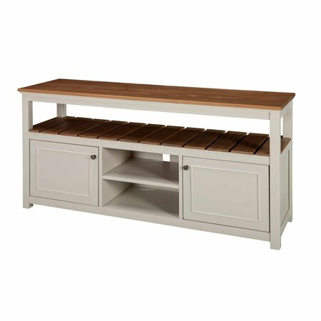 KD CAMA DE BEBE Savannah TV Cabinet with Natural Wood Top Ivory KD3240377